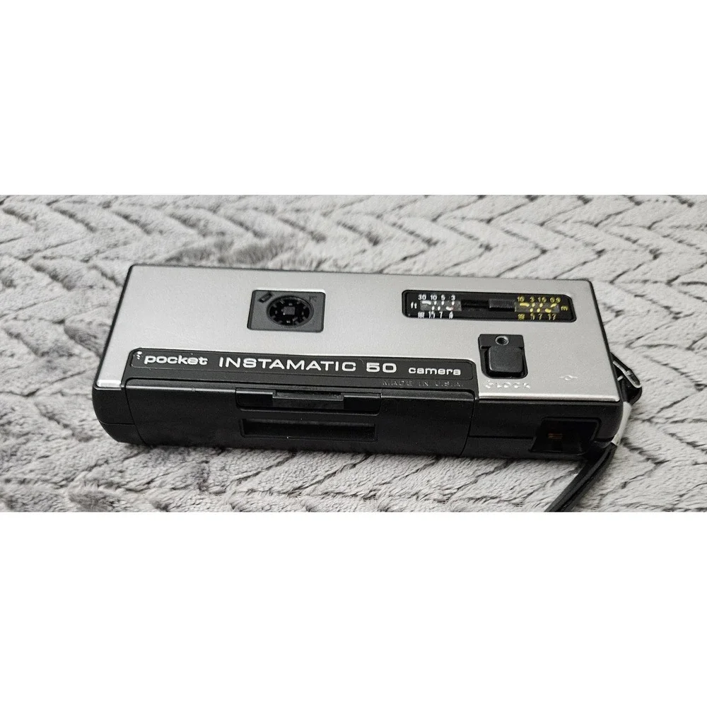 KODAK Pocket Instamatic 50 Camera UNTESTED! Made‎ In USA Black Silver